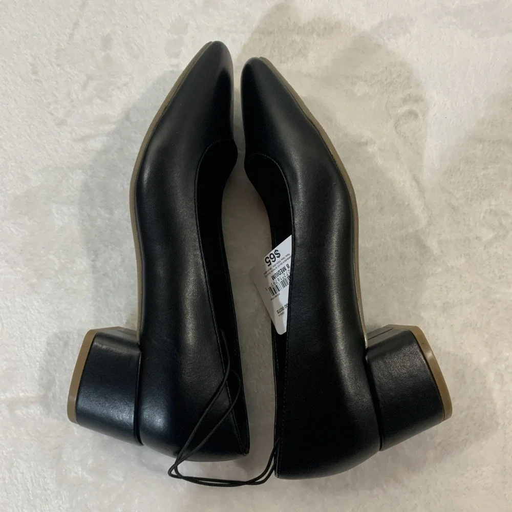NWT Liz Claiborne Black Memory Foam Pumps Block Heels Dress Shoes Women's Size 8